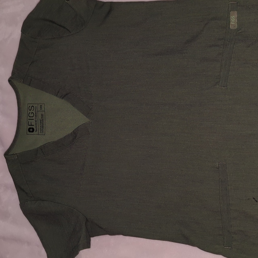 FIGS dark green scrub top